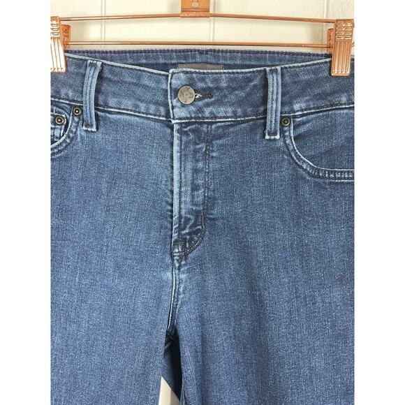 NYDJ Womens Barbara Boot Cut Mid Rise Dark Wash 5 Pocket Jeans Size 12 - Picture 5 of 8